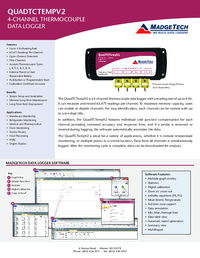 Thumbnail of document Data Sheet - QuadTCTempV2  / QuadTemp2000 4 Channel Thermocouple Data Logger